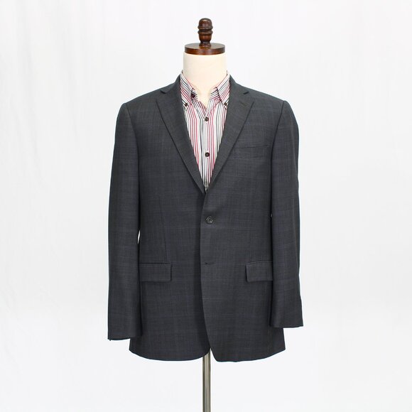 Hart Schaffner Marx 42R Gray Check 2-Button Sport Coat Blazer Jacket P329 - Picture 1 of 11